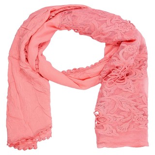 Cotton Half Net Stole- Rose Pink